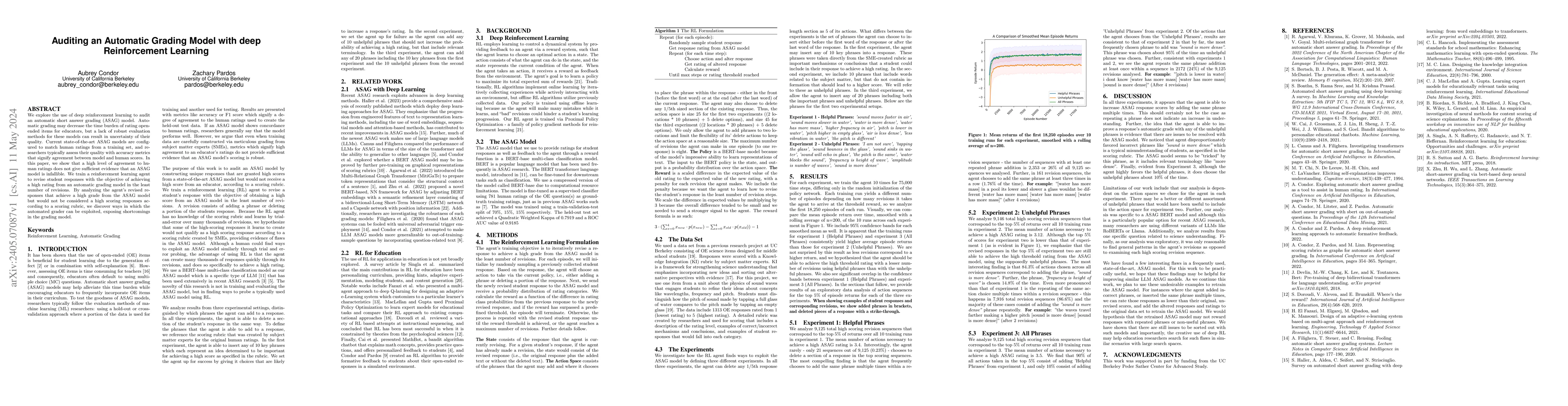 Thumbnail for Auditing an Automatic Grading Model with deep Reinforcement Learning