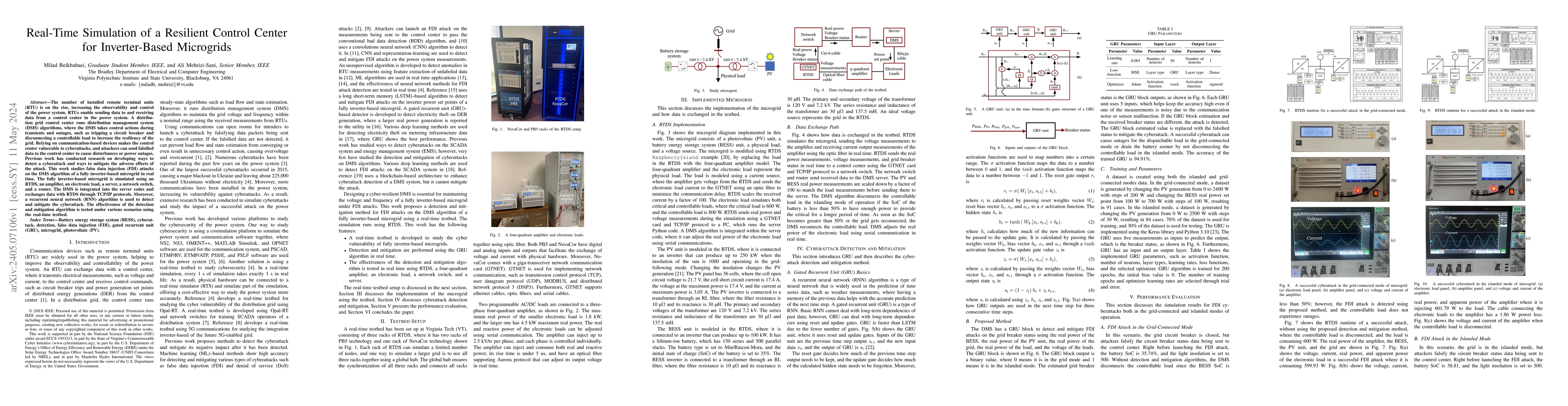 Thumbnail for Real-Time Simulation of a Resilient Control Center for Inverter-Based
  Microgrids