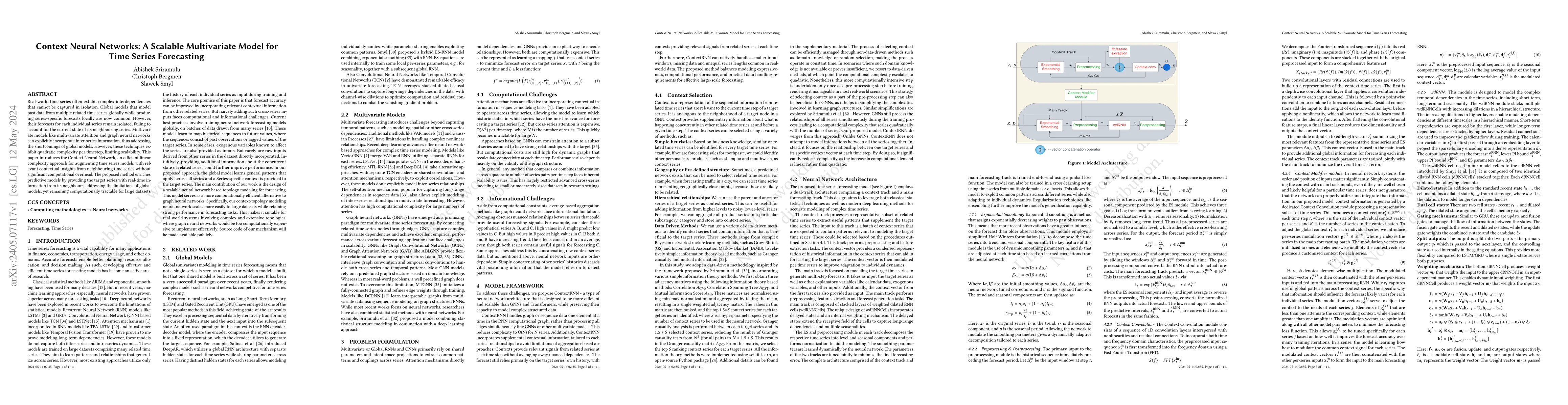 Thumbnail for Context Neural Networks: A Scalable Multivariate Model for Time Series
  Forecasting