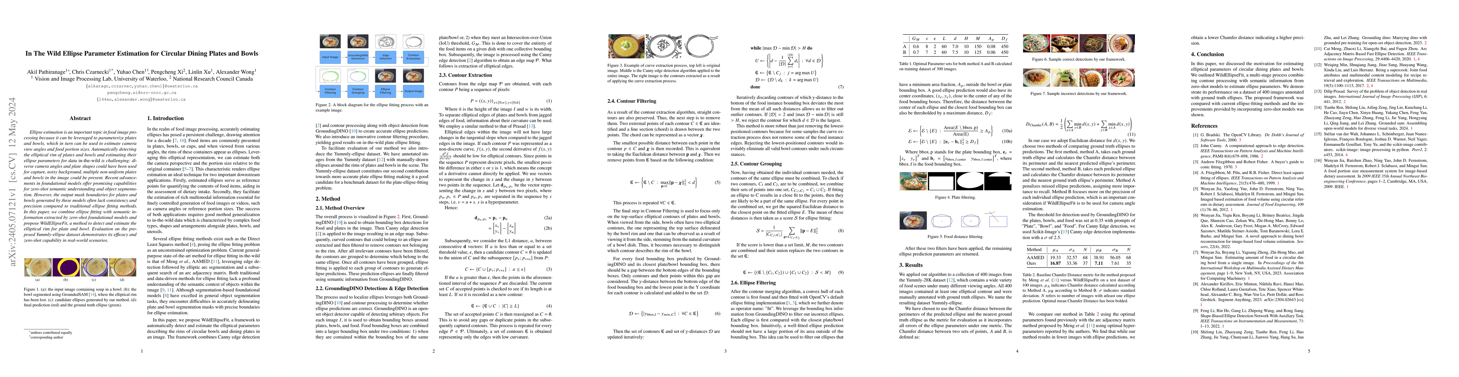 Thumbnail for In The Wild Ellipse Parameter Estimation for Circular Dining Plates and
  Bowls