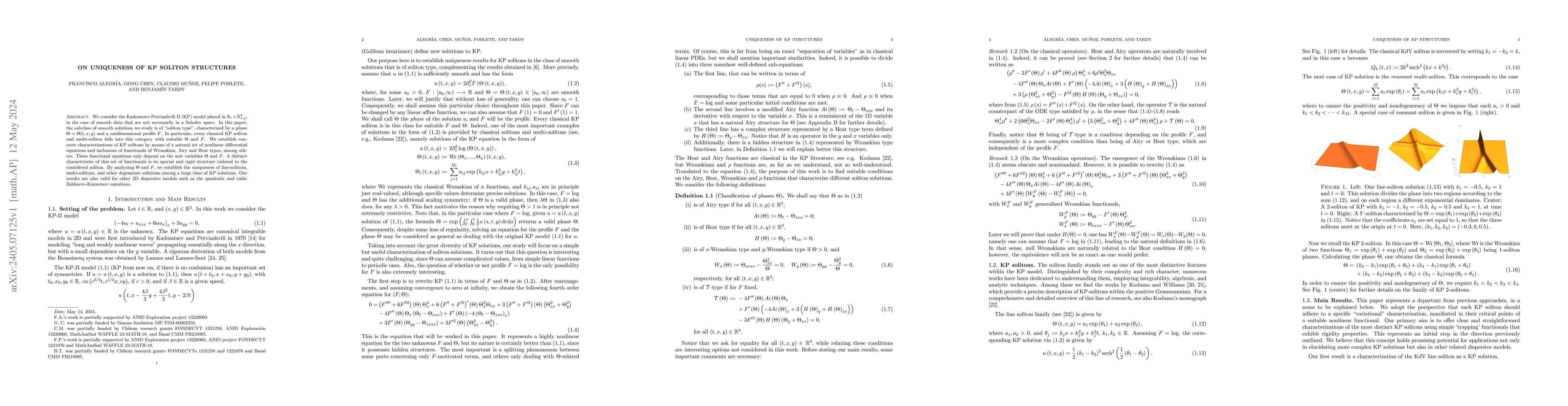 Thumbnail for On uniqueness of KP soliton structures
