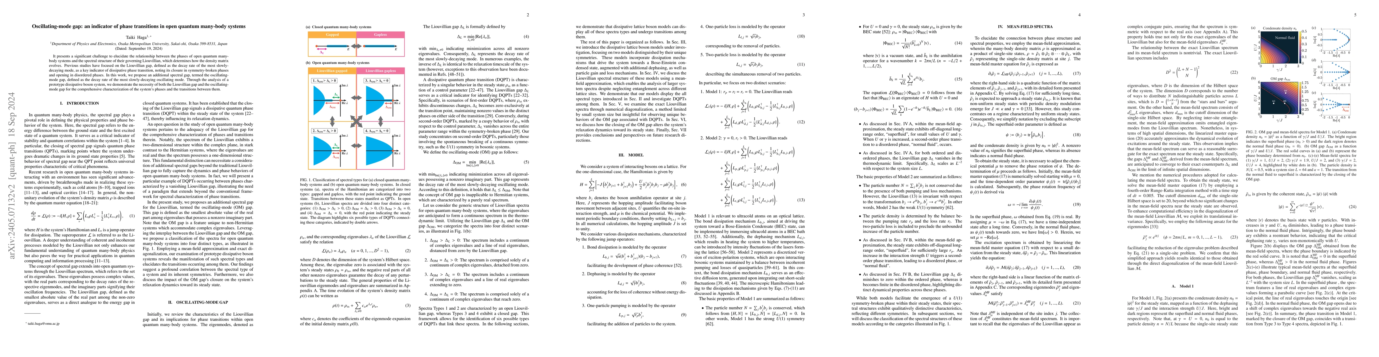 Thumbnail for Oscillating-mode gap: an indicator of phase transition in open quantum
  many-body systems