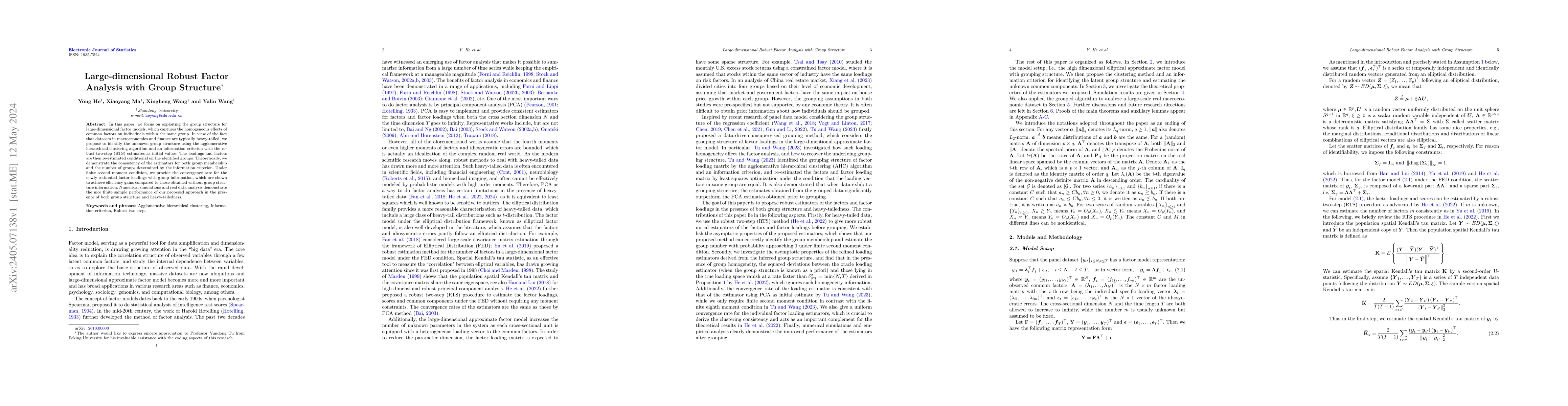 Thumbnail for Large-dimensional Robust Factor Analysis with Group Structure