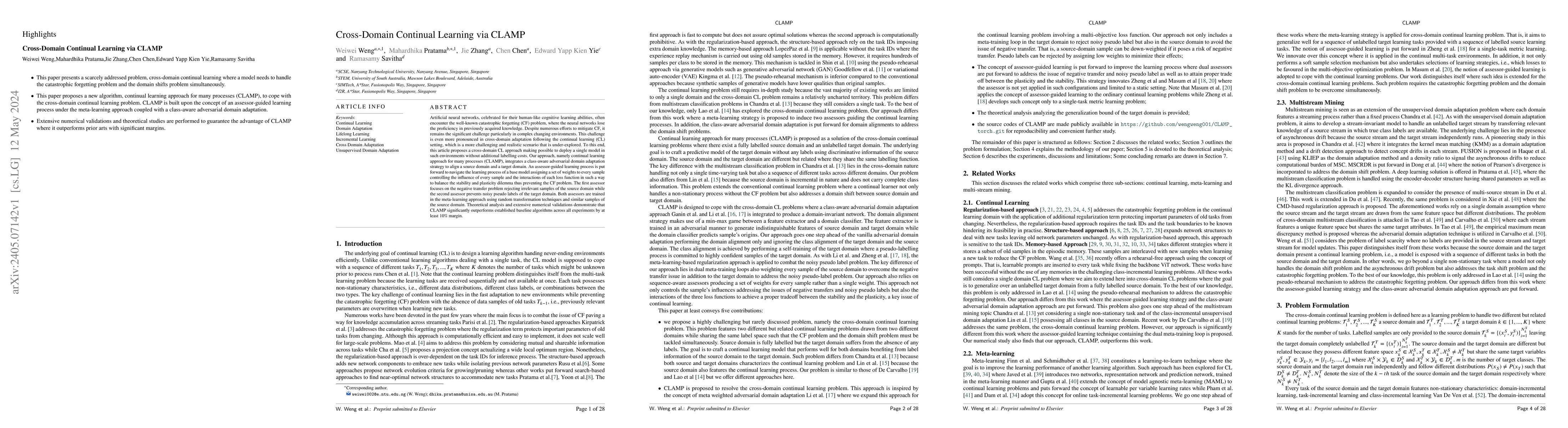 Thumbnail for Cross-Domain Continual Learning via CLAMP