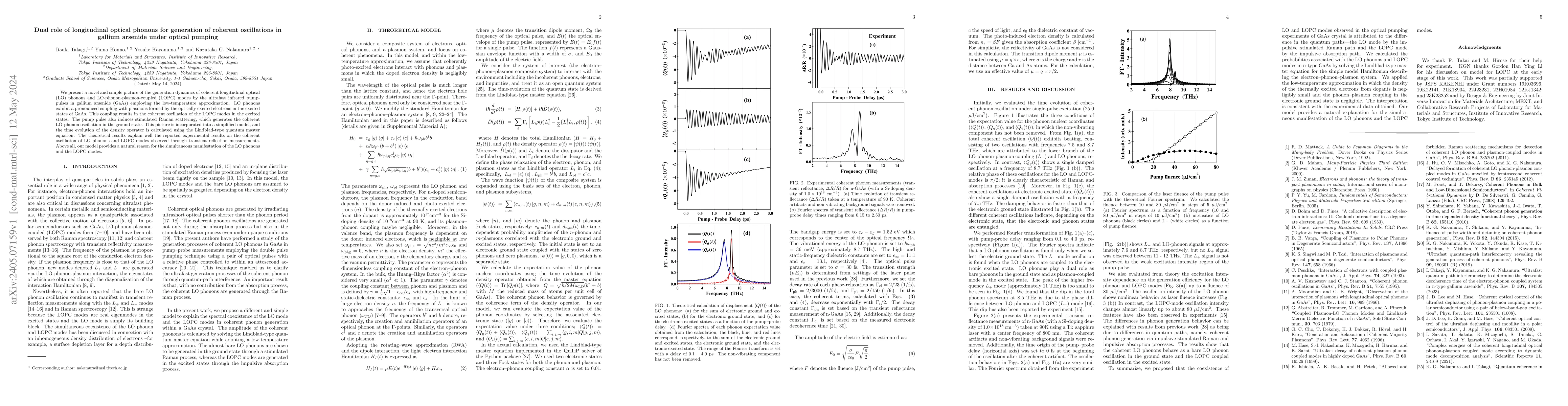 Thumbnail for Dual role of longitudinal optical phonons for generation of coherent
  oscillations in gallium arsenide under optical pumping