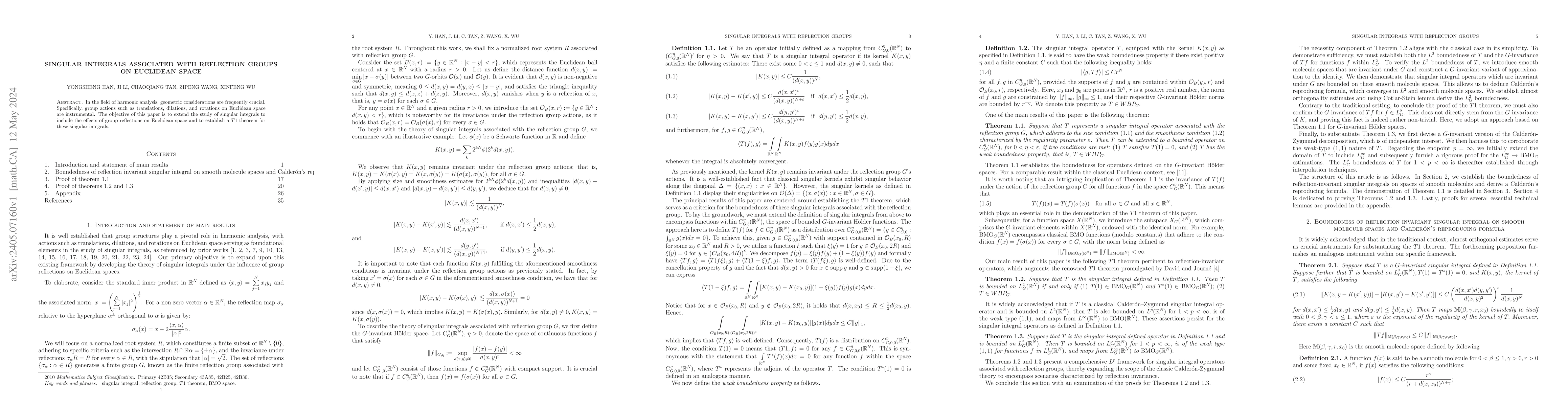 Thumbnail for Singular Integrals associated with Reflection Groups on Euclidean Space