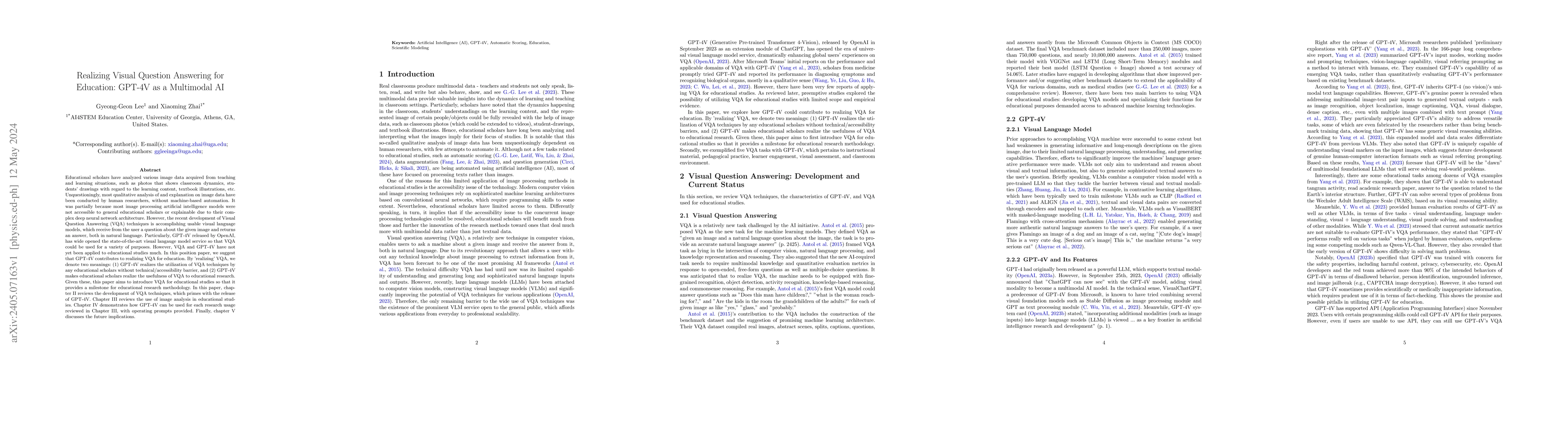 Thumbnail for Realizing Visual Question Answering for Education: GPT-4V as a
  Multimodal AI