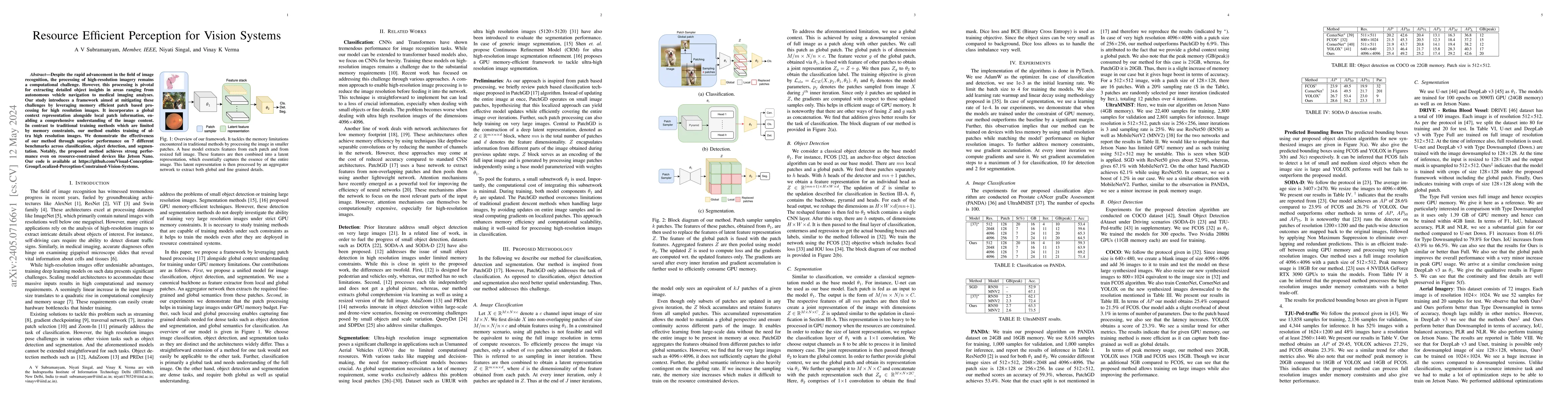 Thumbnail for Resource Efficient Perception for Vision Systems