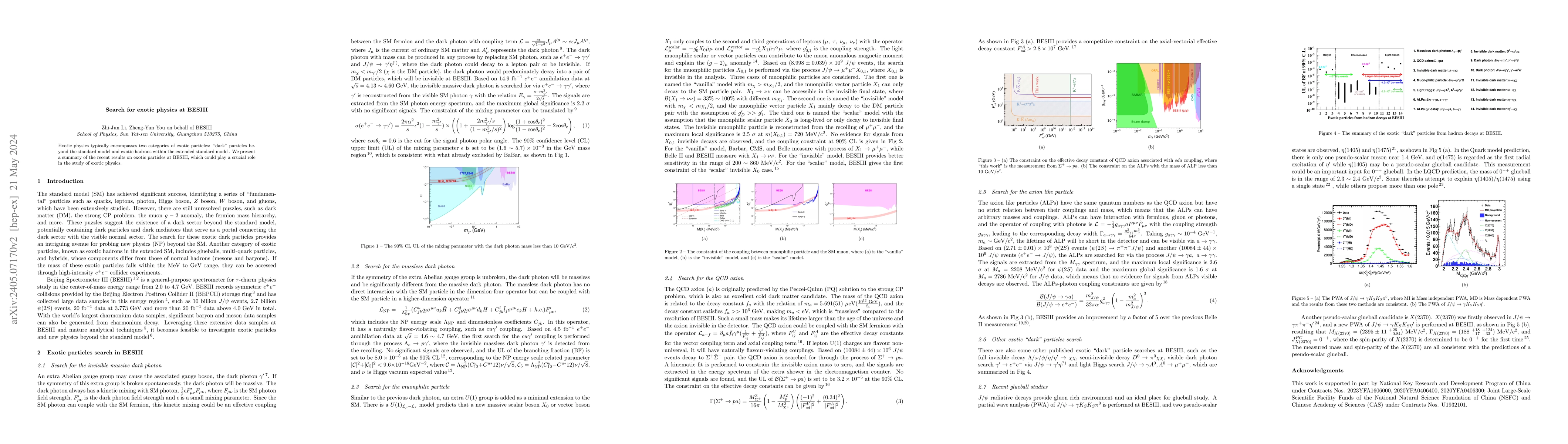 Thumbnail for Search for exotic physics at BESIII