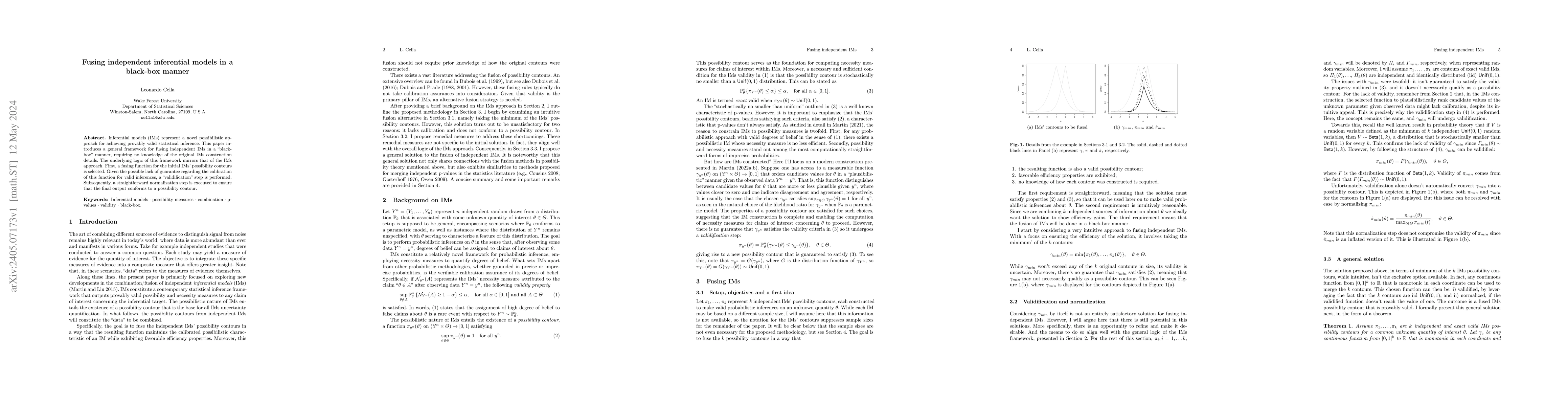 Thumbnail for Fusing independent inferential models in a black-box manner