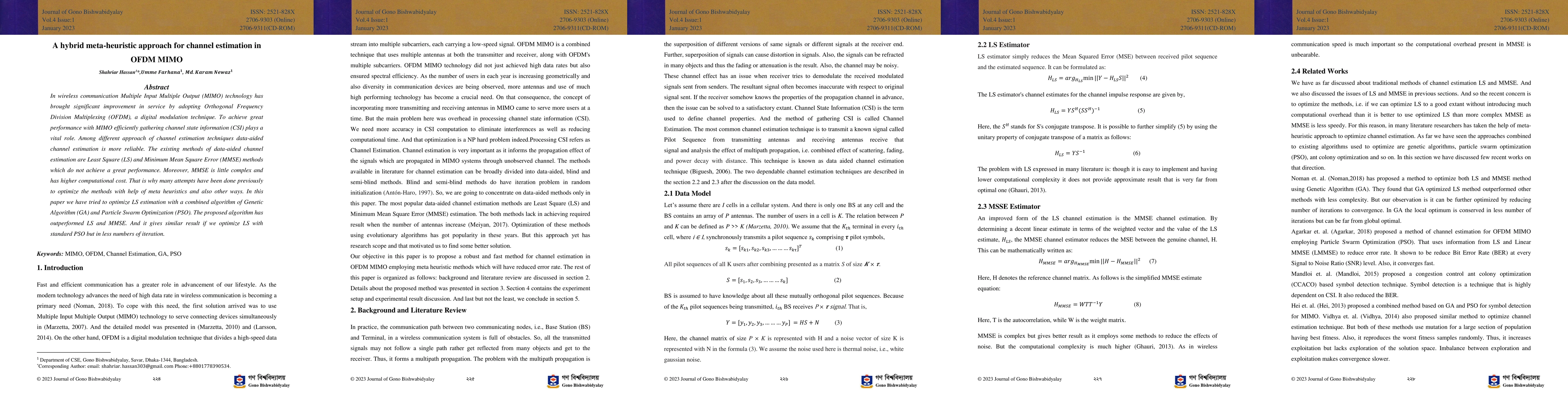 Thumbnail for A hybrid meta-heuristic approach for channel estimation in OFDM MIMO