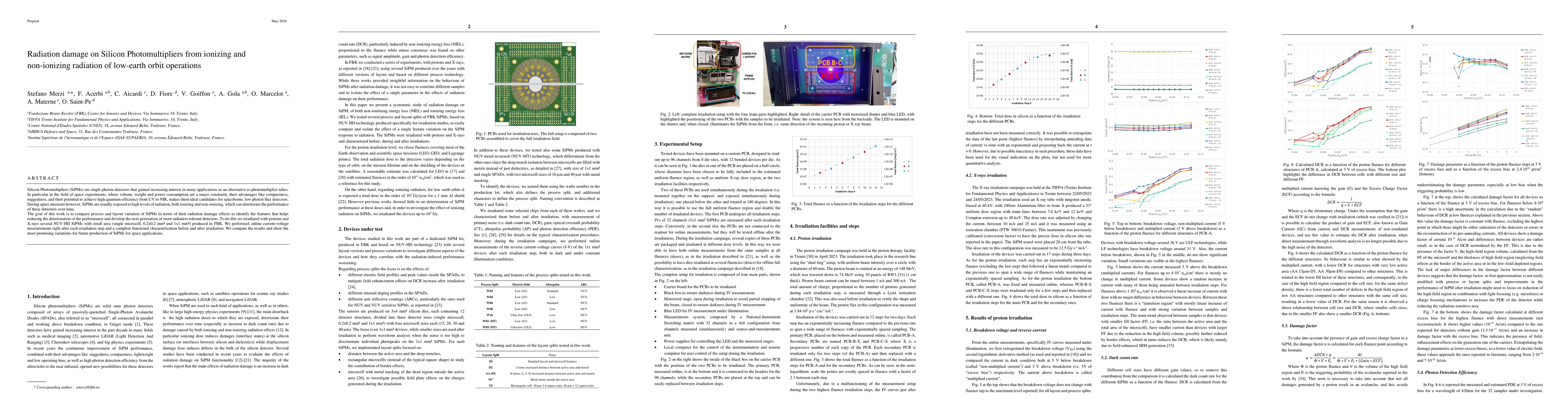 Thumbnail for Radiation damage on Silicon Photomultipliers from ionizing and
  non-ionizing radiation of low-earth orbit operations