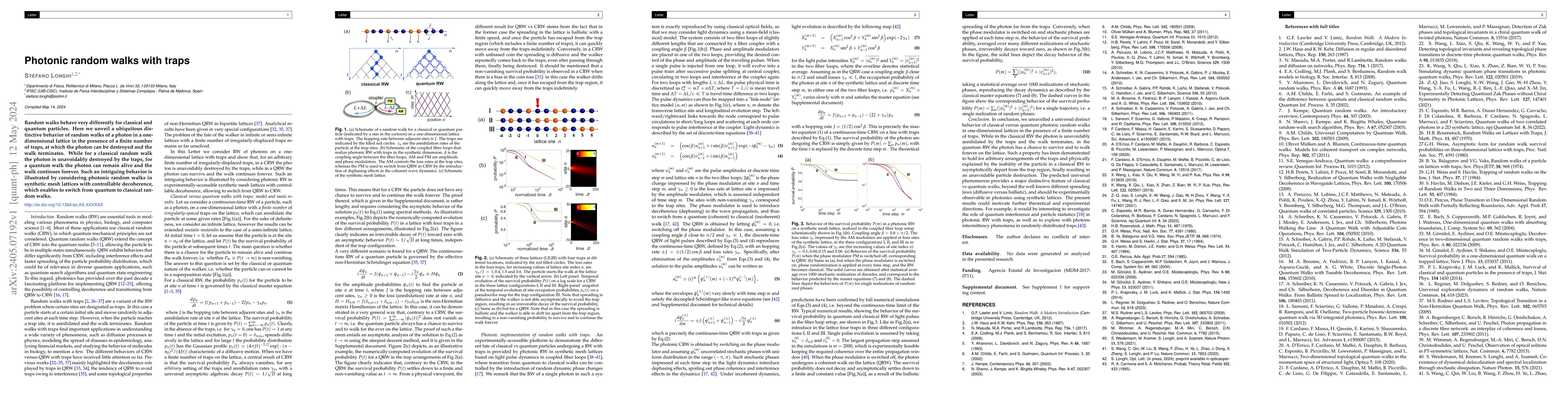 Thumbnail for Photonic random walks with traps