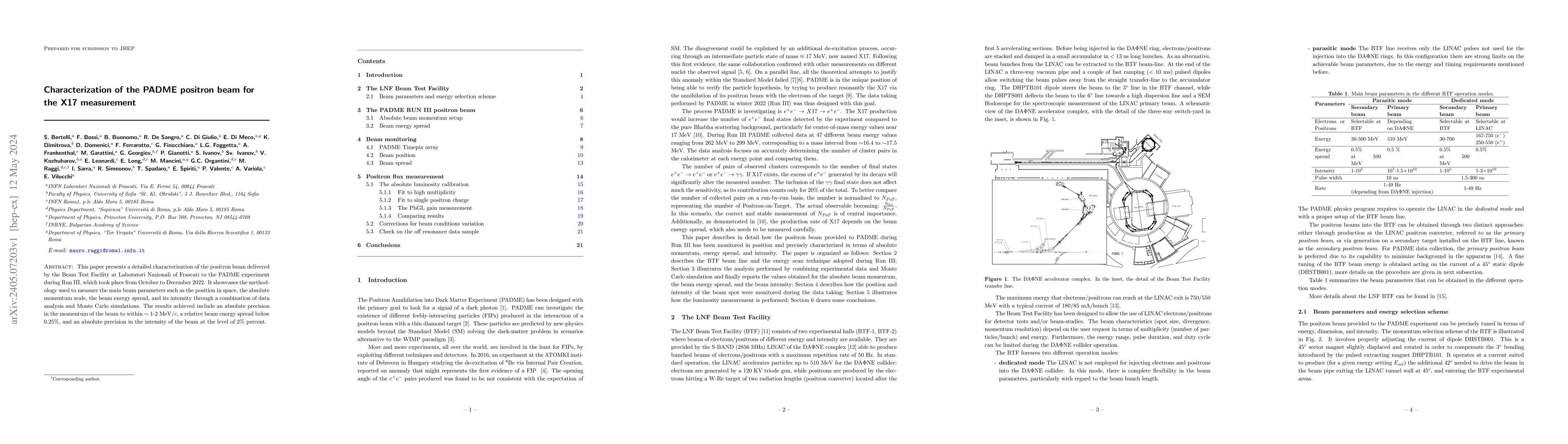 Thumbnail for Characterization of the PADME positron beam for the X17 measurement
