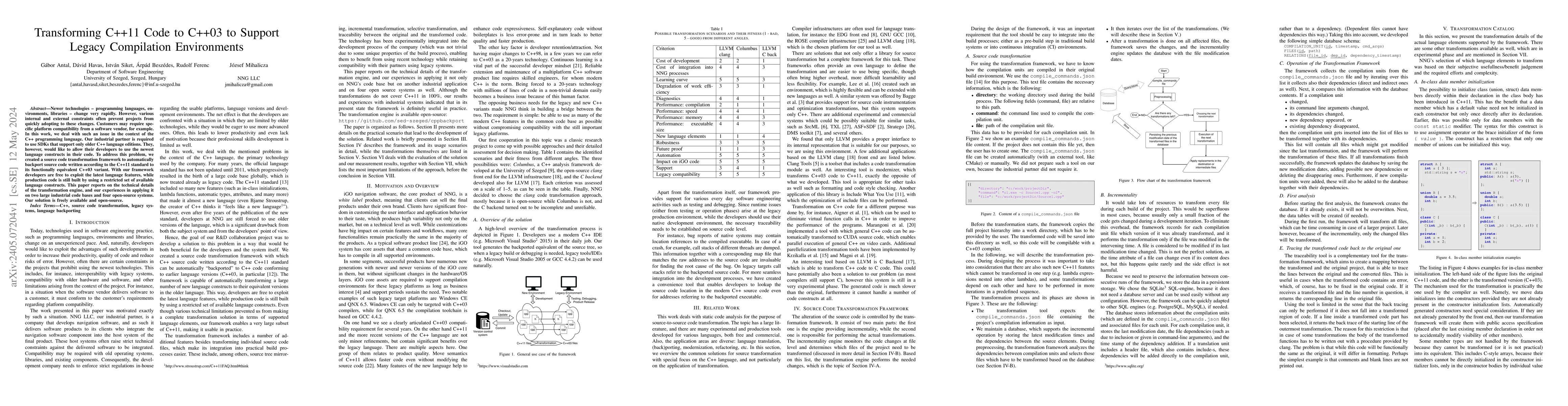 Thumbnail for Transforming C++11 Code to C++03 to Support Legacy Compilation
  Environments