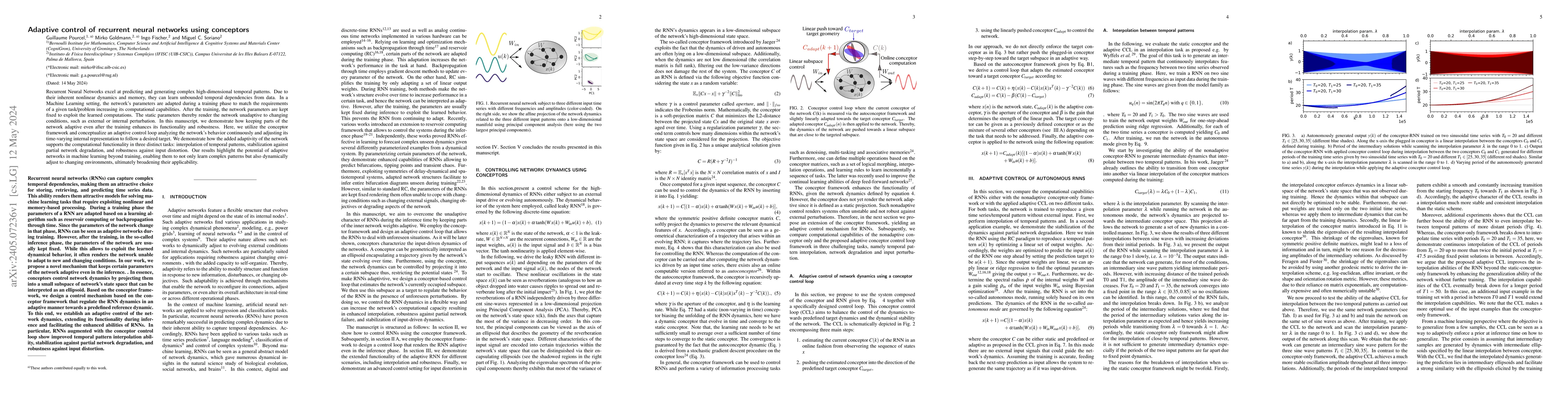 Thumbnail for Adaptive control of recurrent neural networks using conceptors