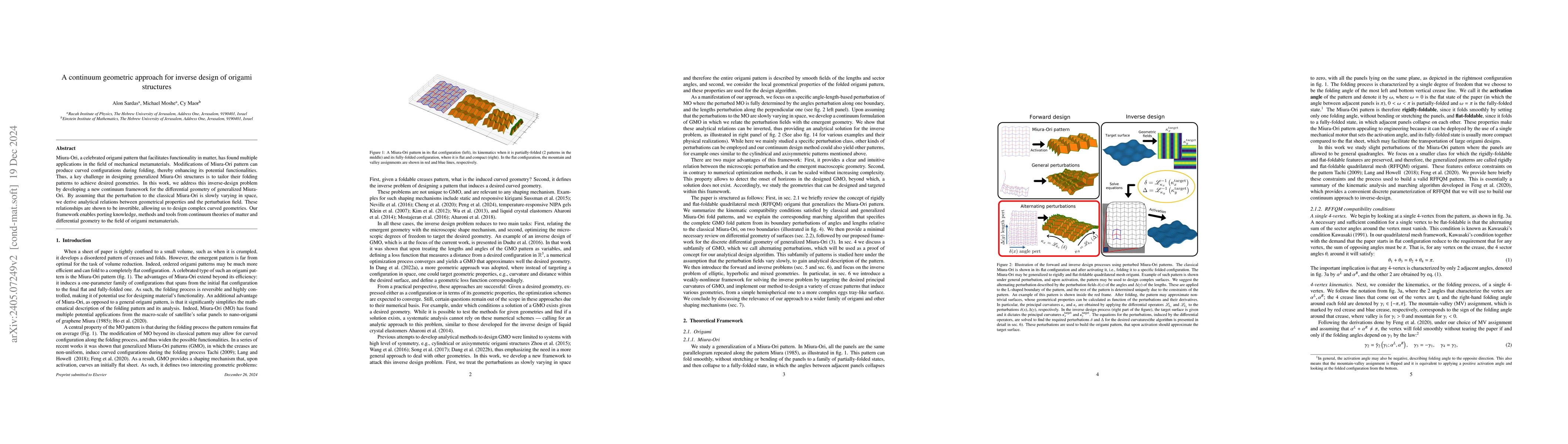 Thumbnail for A continuum geometric approach for inverse design of origami structures