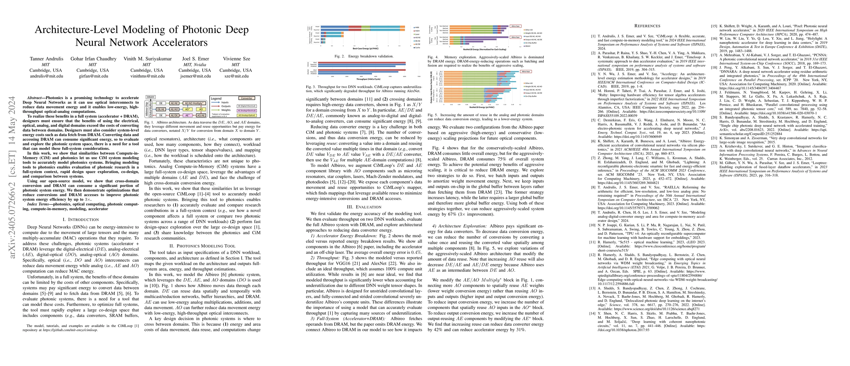 Thumbnail for Architecture-Level Modeling of Photonic Deep Neural Network Accelerators