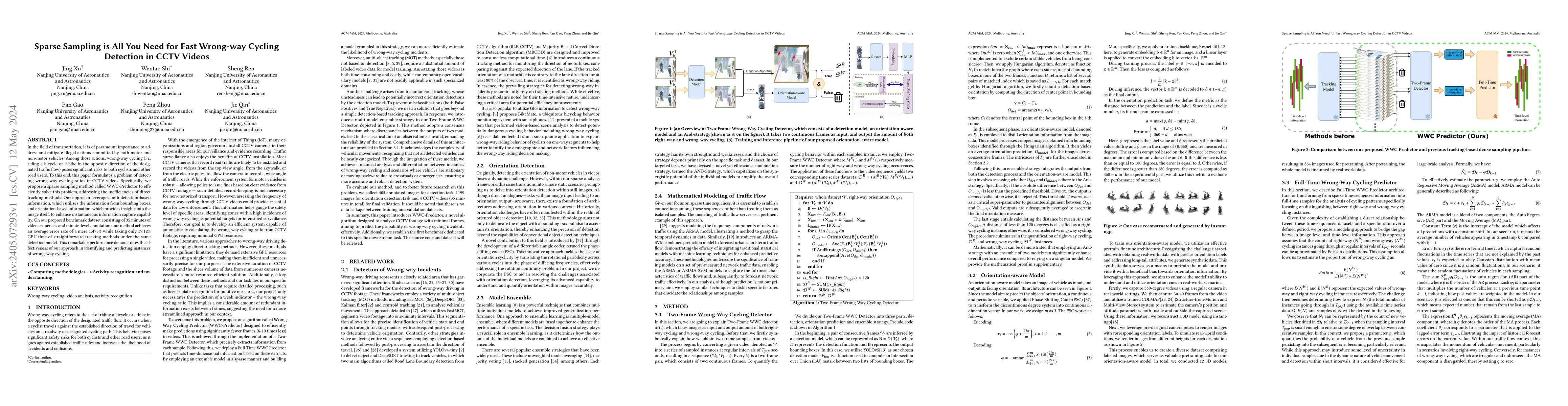 Thumbnail for Sparse Sampling is All You Need for Fast Wrong-way Cycling Detection in
  CCTV Videos