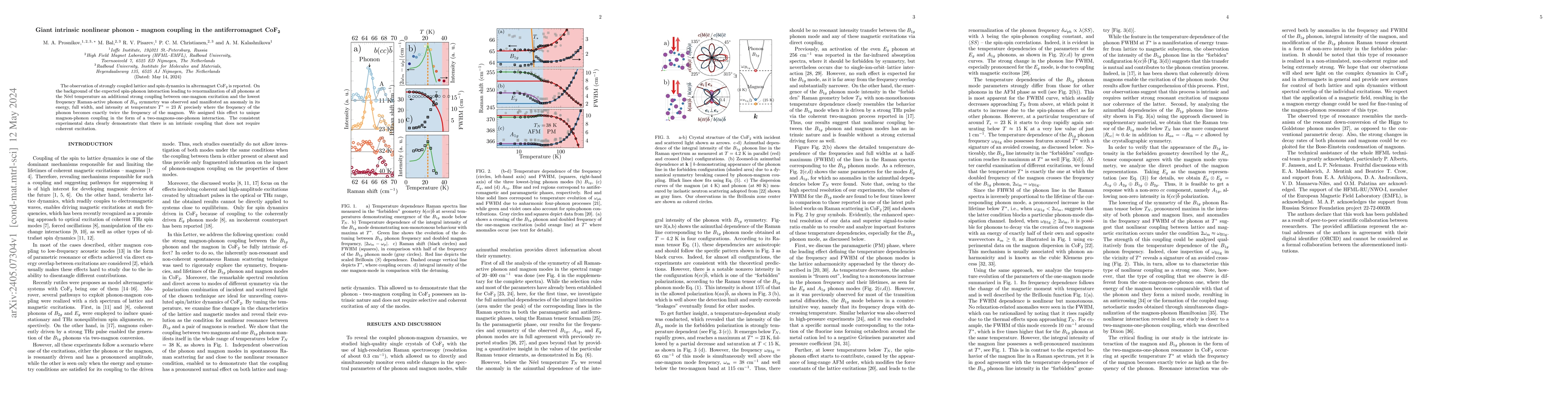 Thumbnail for Giant intrinsic nonlinear phonon-magnon coupling in the antiferromagnet
  CoF$_2$