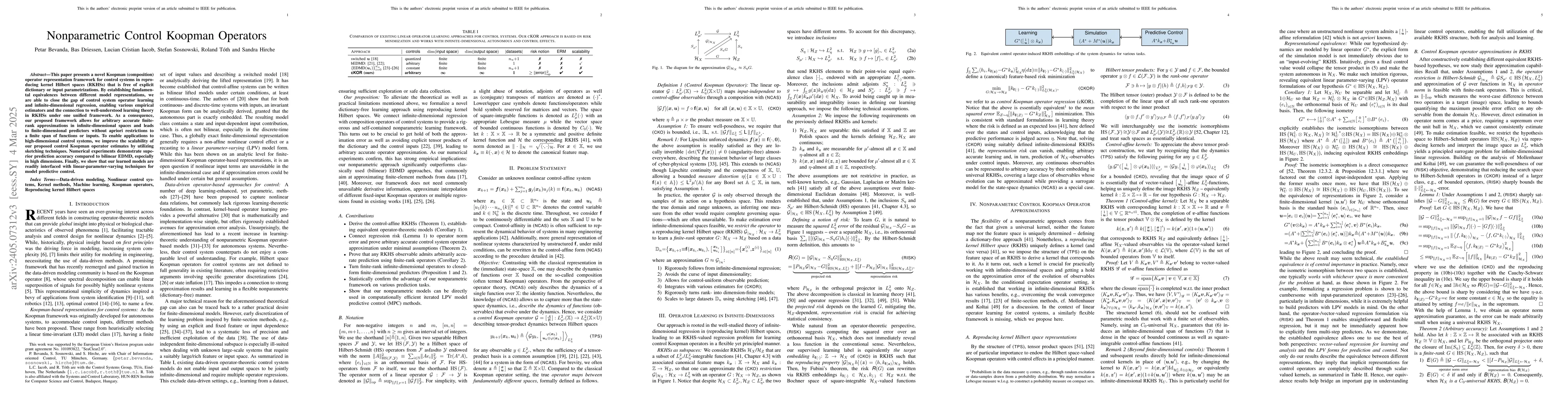Thumbnail for Nonparametric Control-Koopman Operator Learning: Flexible and Scalable
  Models for Prediction and Control