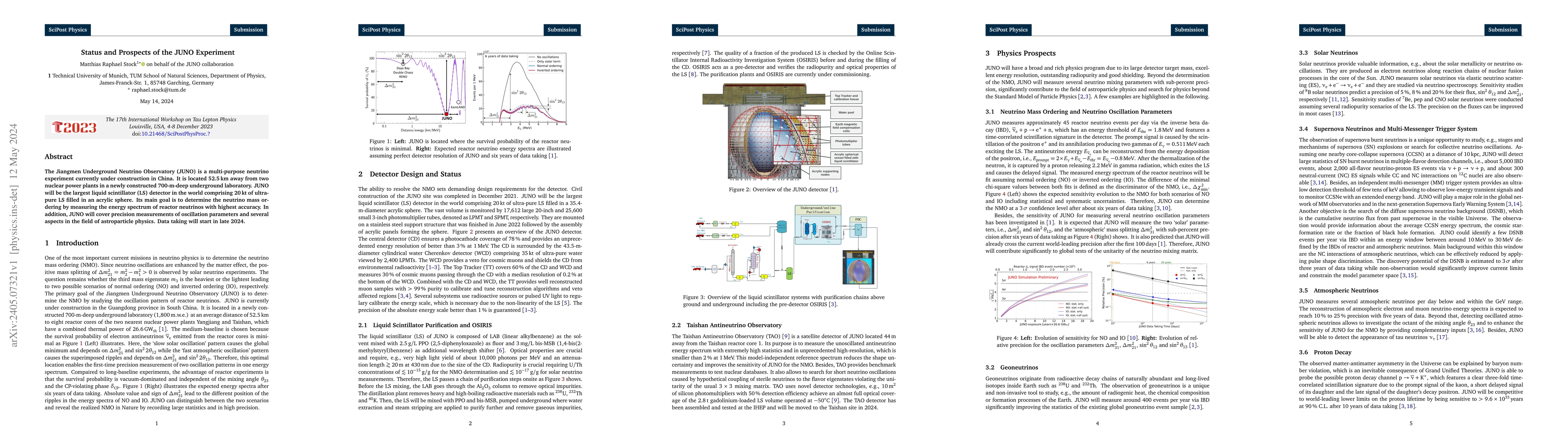 Thumbnail for Status and Prospects of the JUNO Experiment