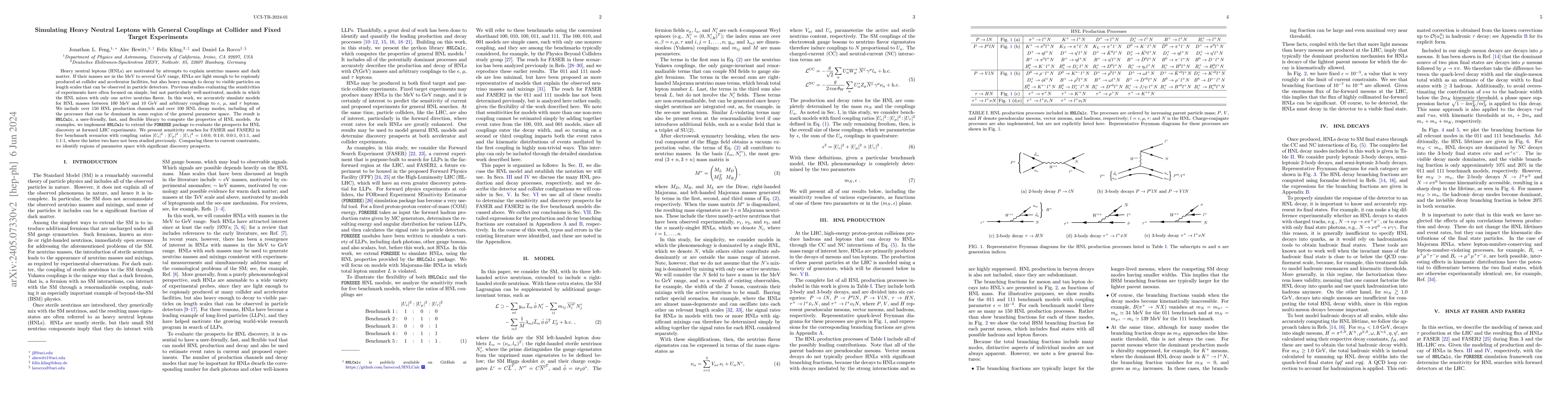 Thumbnail for Simulating Heavy Neutral Leptons with General Couplings at Collider and
  Fixed Target Experiments