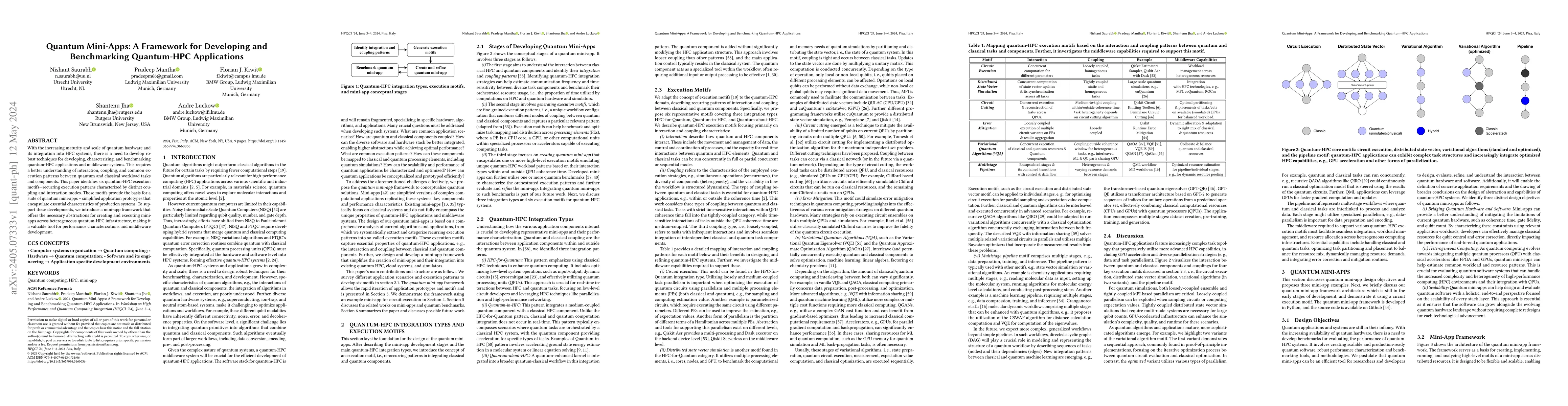 Thumbnail for Quantum Mini-Apps: A Framework for Developing and Benchmarking
  Quantum-HPC Applications