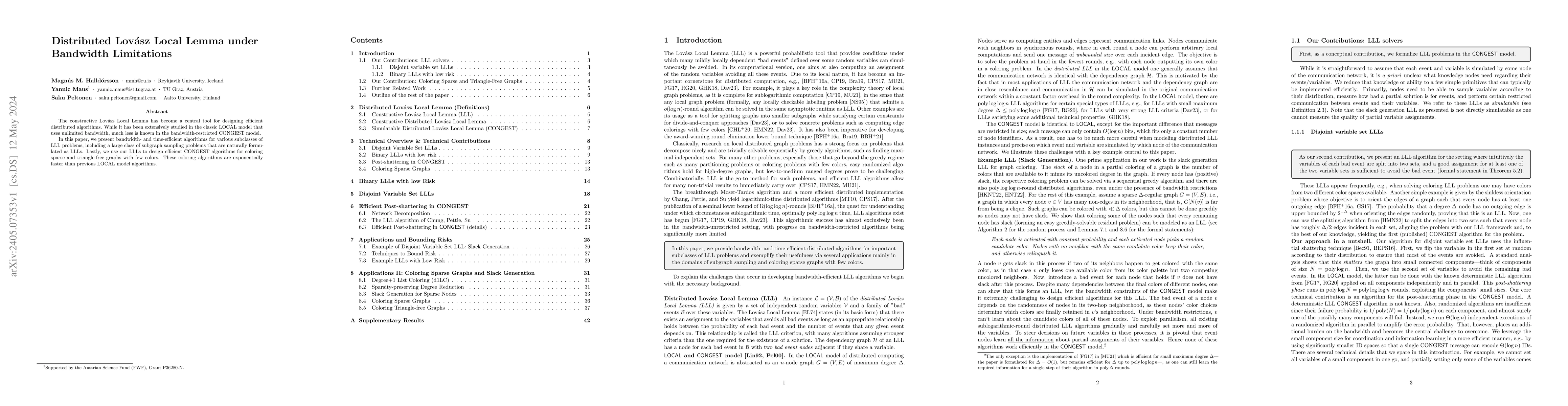 Thumbnail for Distributed Lov\'{a}sz Local Lemma under Bandwidth Limitations