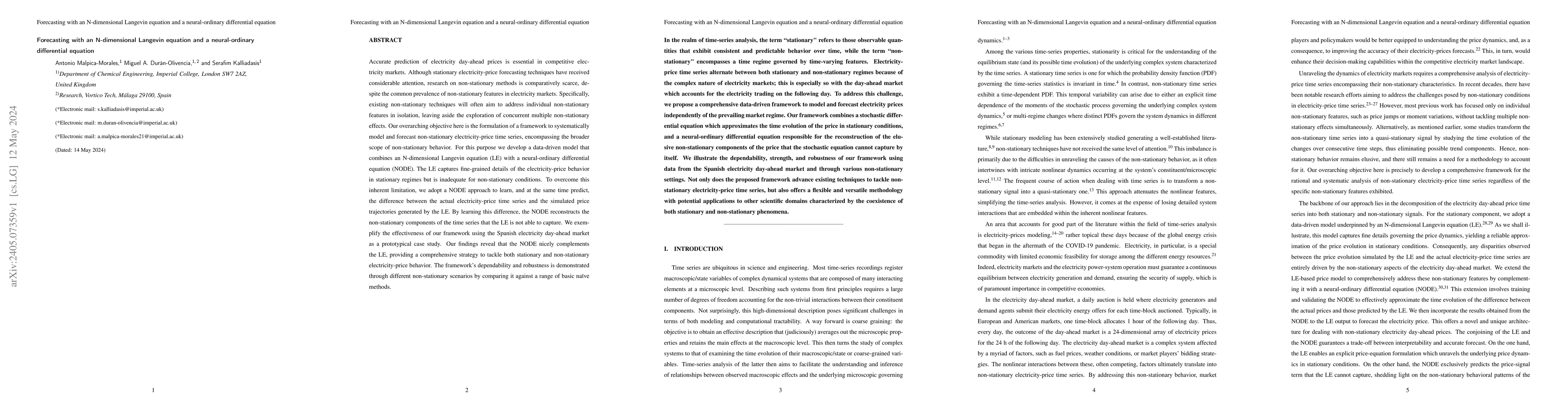 Thumbnail for Forecasting with an N-dimensional Langevin Equation and a
  Neural-Ordinary Differential Equation