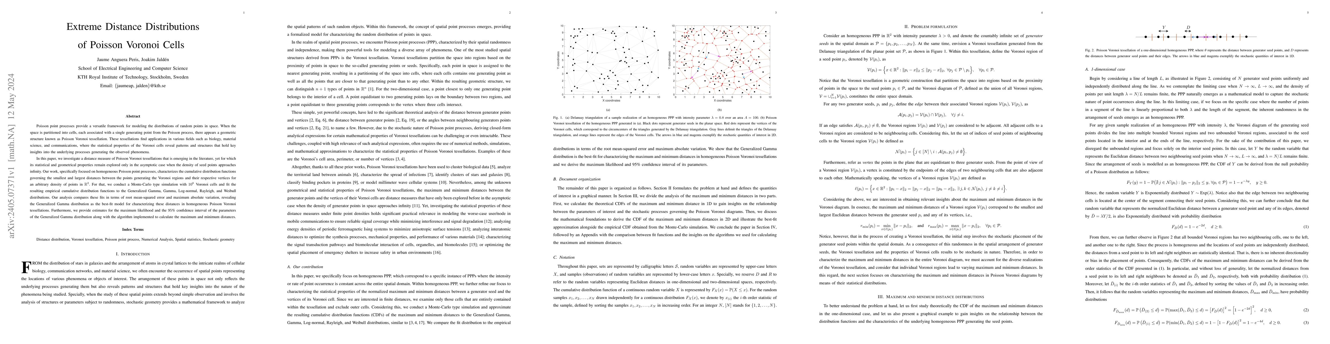 Thumbnail for Extreme Distance Distributions of Poisson Voronoi Cells