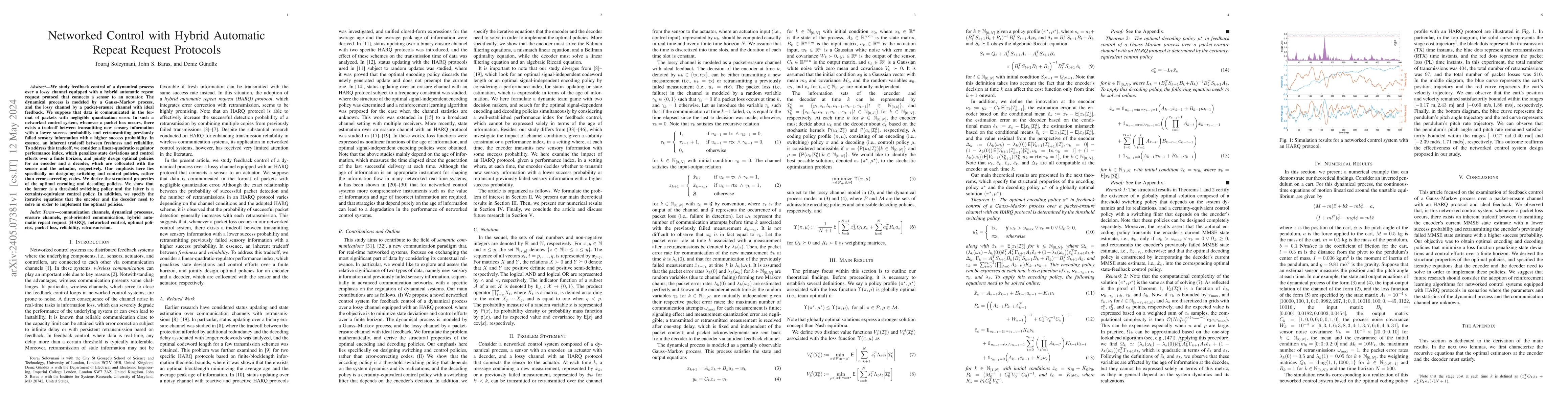 Thumbnail for Networked Control with Hybrid Automatic Repeat Request Protocols
