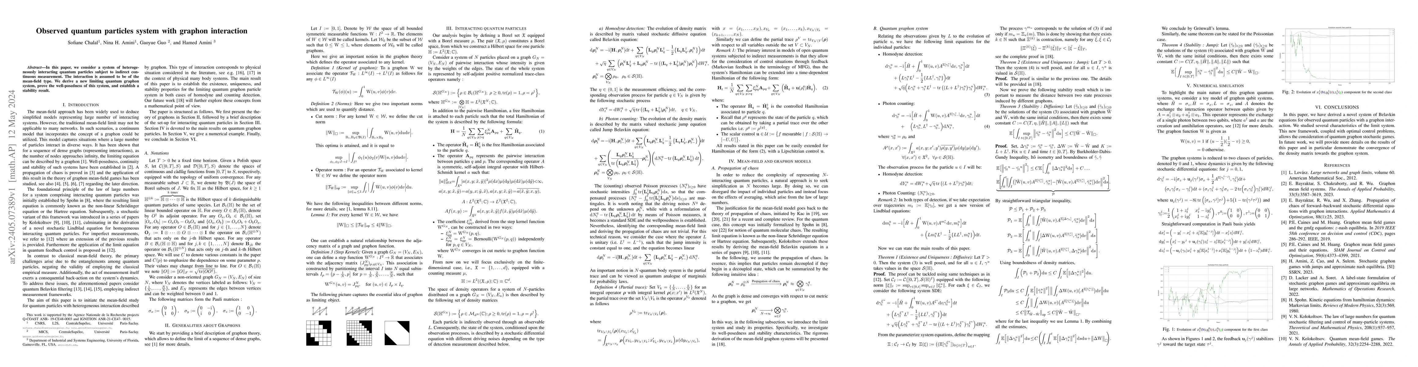 Thumbnail for Observed quantum particles system with graphon interaction