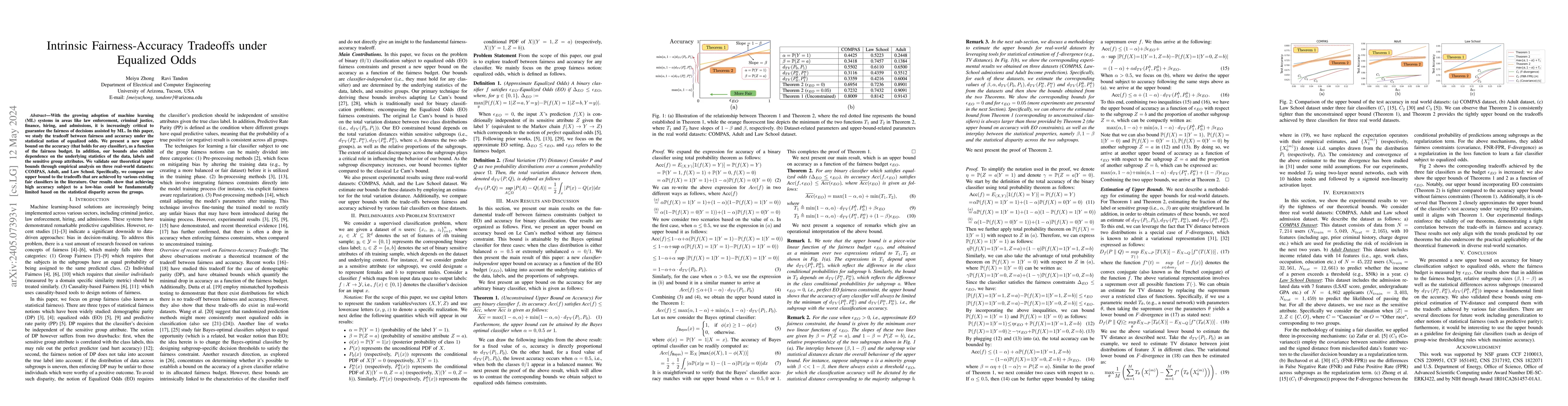 Thumbnail for Intrinsic Fairness-Accuracy Tradeoffs under Equalized Odds