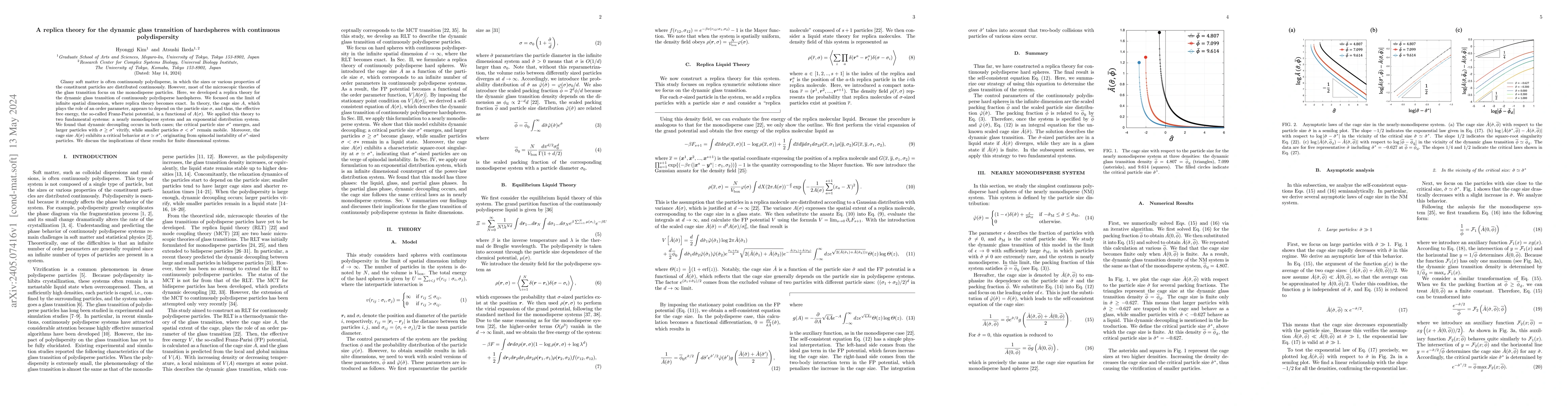 Thumbnail for A replica theory for the dynamic glass transition of hardspheres with
  continuous polydispersity
