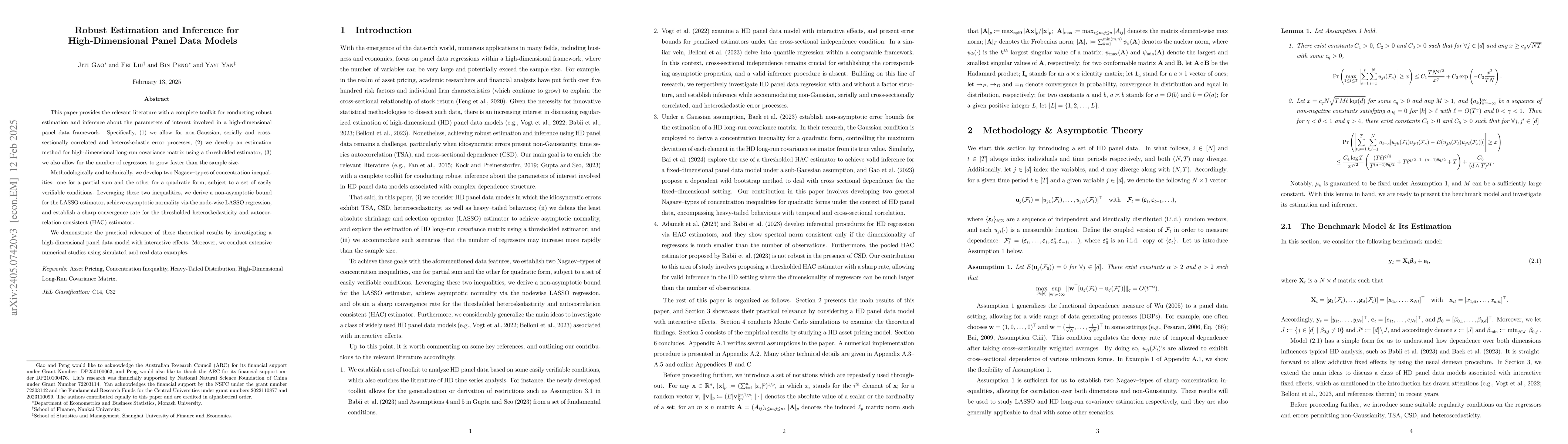 Thumbnail for Robust Inference for High-Dimensional Panel Data Models