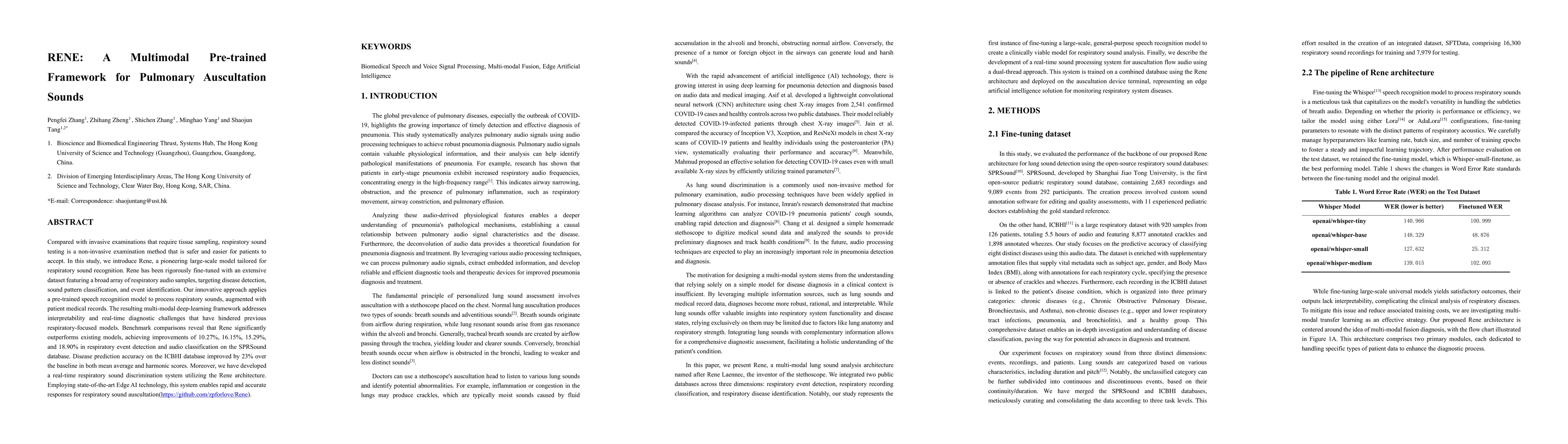 Thumbnail for Rene: A Pre-trained Multi-modal Architecture for Auscultation of
  Respiratory Diseases