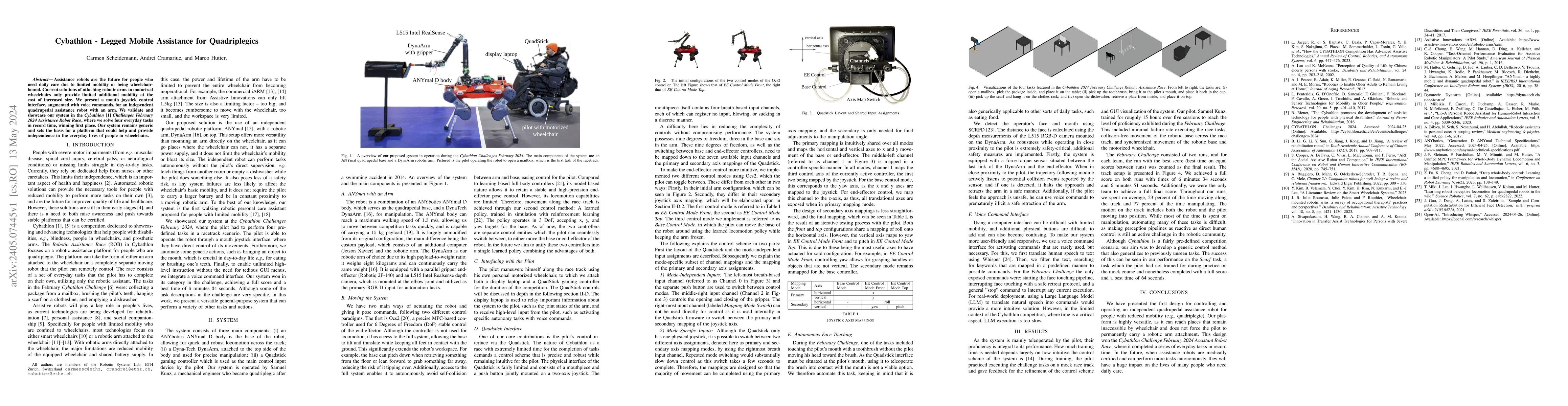 Thumbnail for Cybathlon -- Legged Mobile Assistance for Quadriplegics