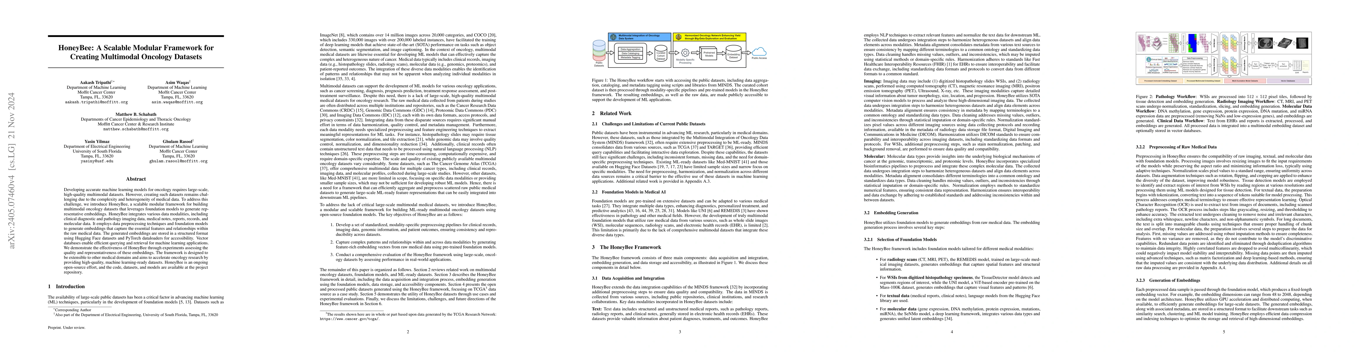 Thumbnail for HoneyBee: A Scalable Modular Framework for Creating Multimodal Oncology
  Datasets with Foundational Embedding Models