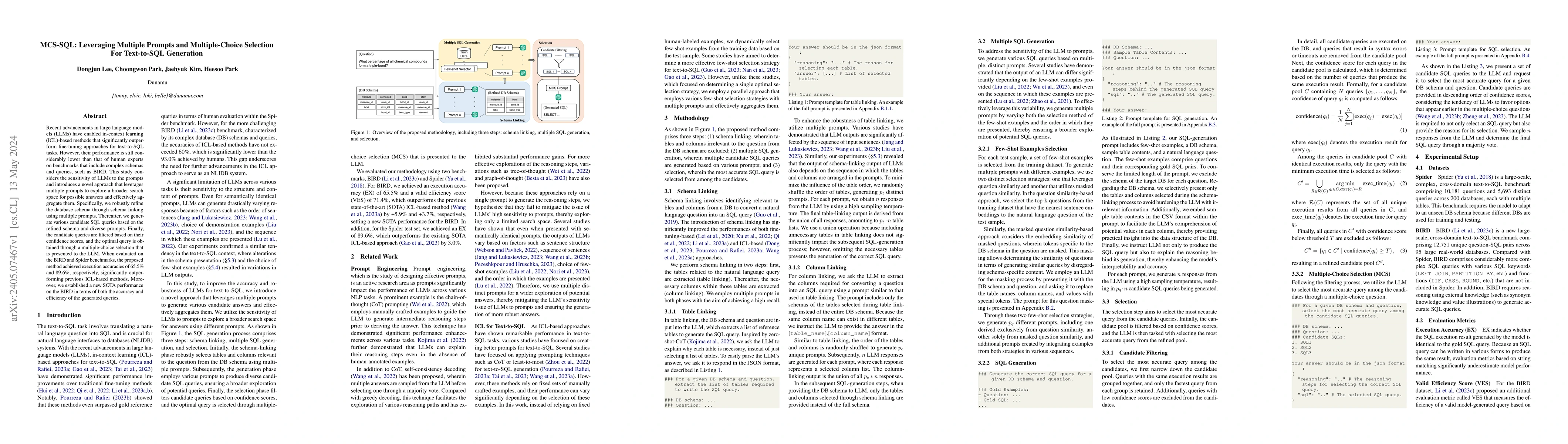 Thumbnail for MCS-SQL: Leveraging Multiple Prompts and Multiple-Choice Selection For
  Text-to-SQL Generation