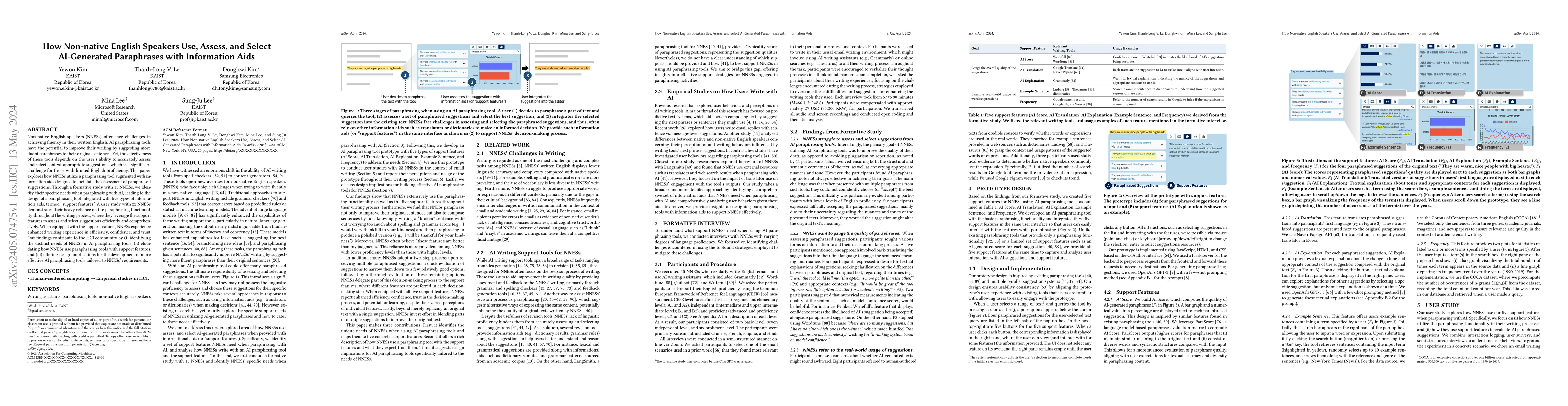 Thumbnail for How Non-native English Speakers Use, Assess, and Select AI-Generated
  Paraphrases with Information Aids