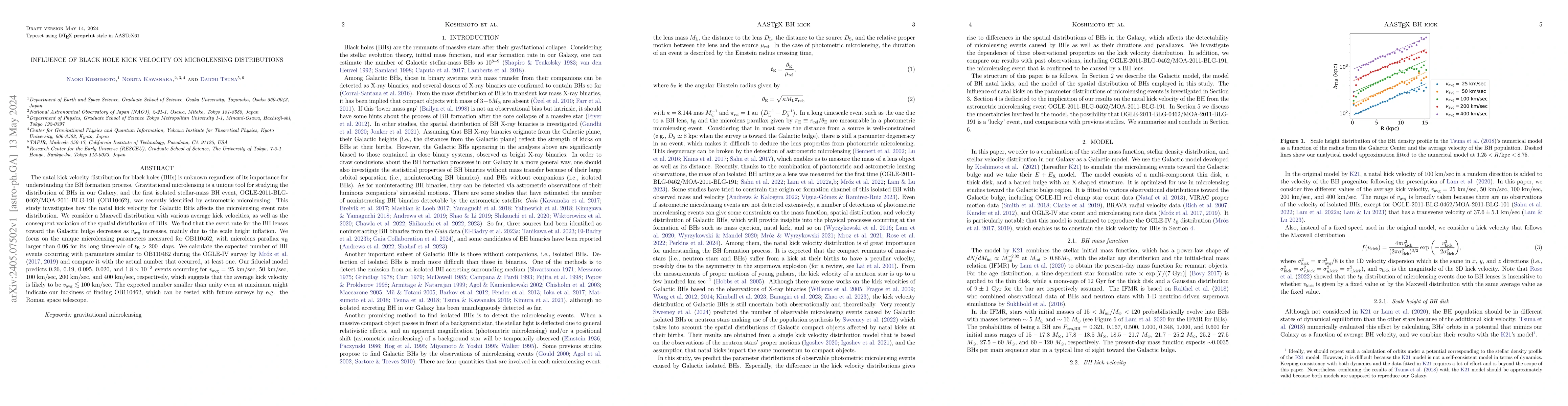 Thumbnail for Influence of Black Hole Kick Velocity on Microlensing Distributions