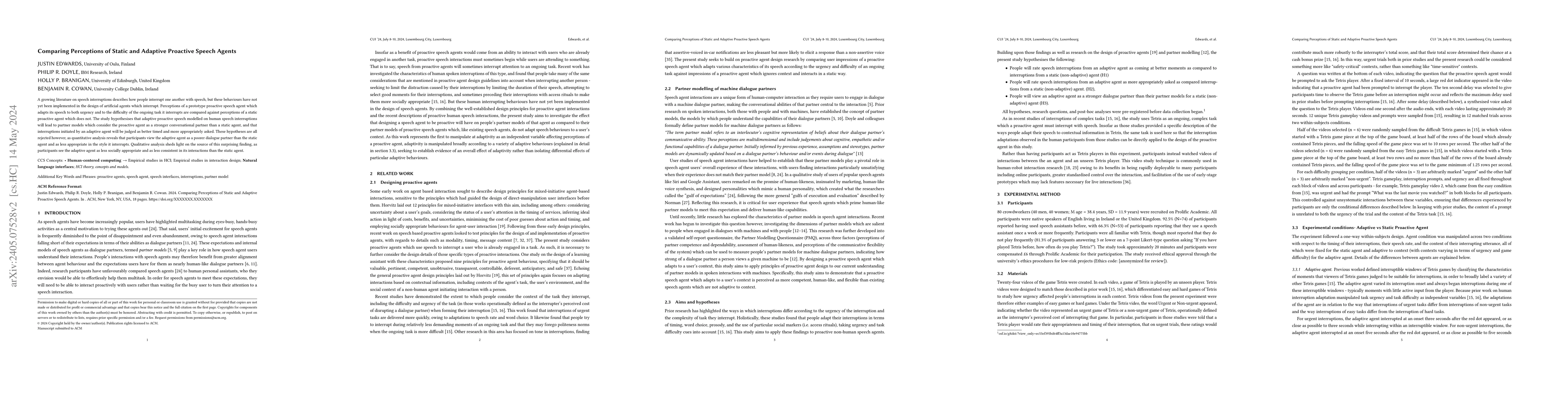 Thumbnail for Comparing Perceptions of Static and Adaptive Proactive Speech Agents