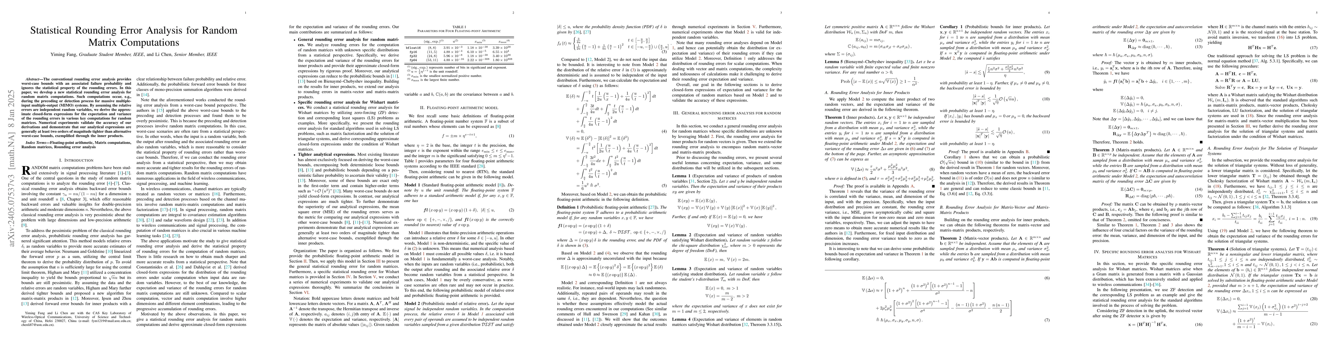 Thumbnail for Probabilistic Rounding Error Analysis From A Statistical Perspective