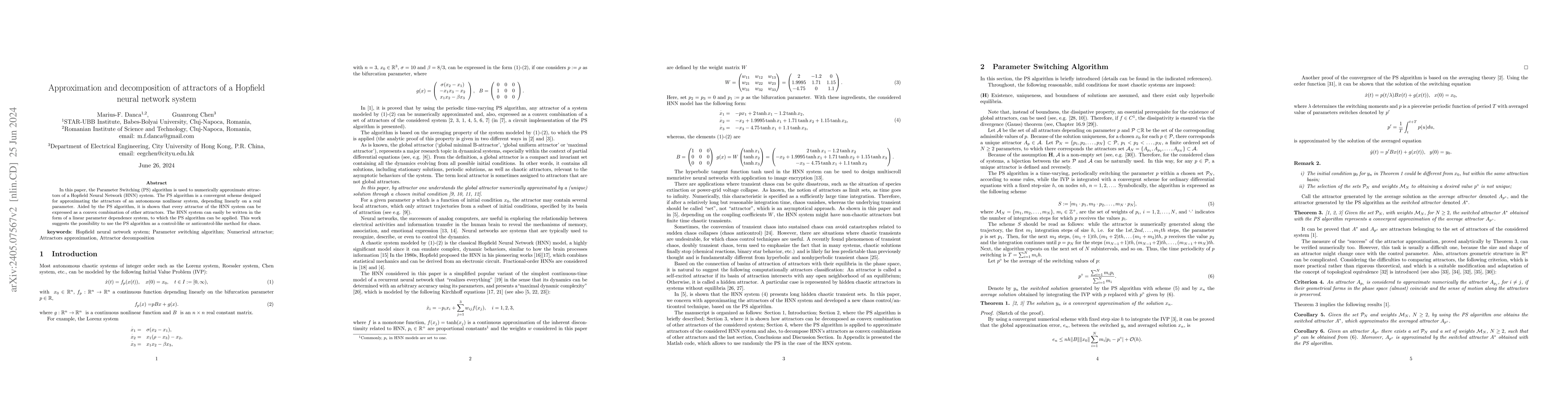 Thumbnail for Approximation and decomposition of attractors of a Hopfield neural
  network system