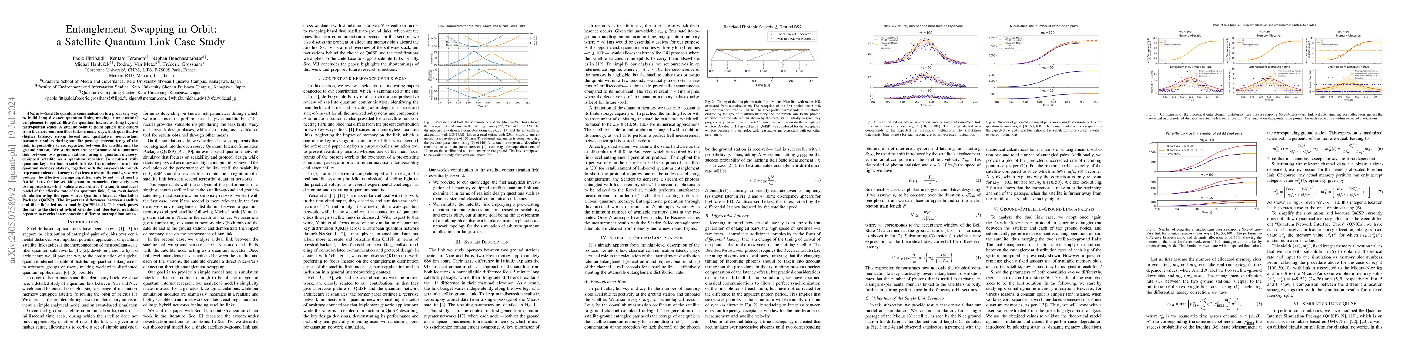 Thumbnail for Entanglement Swapping in Orbit: a Satellite Quantum Link Case Study