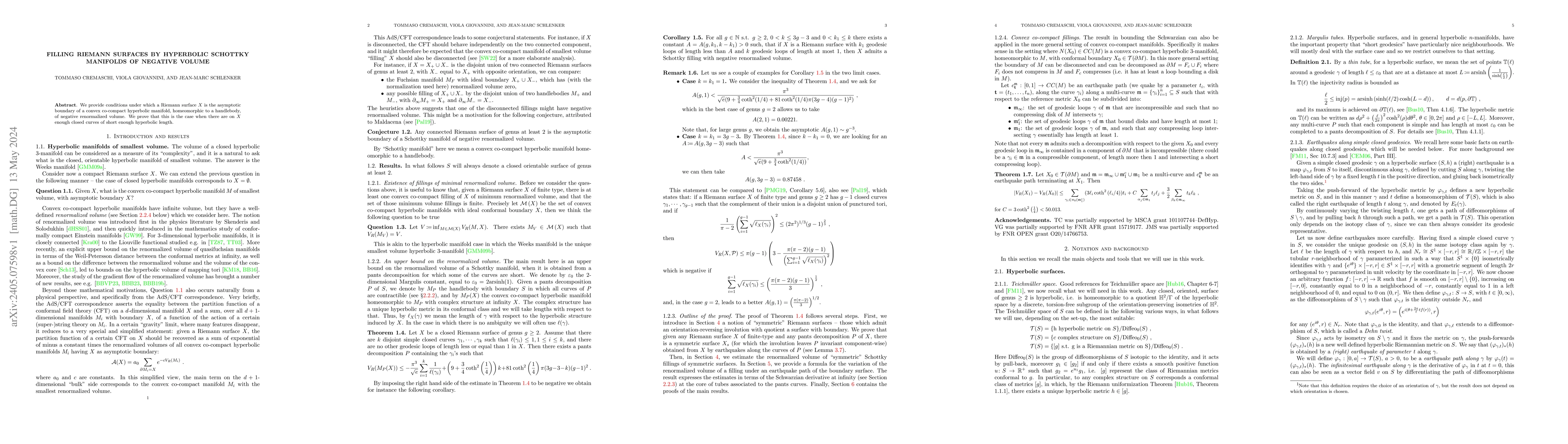 Thumbnail for Filling Riemann surfaces by hyperbolic Schottky manifolds of negative
  volume