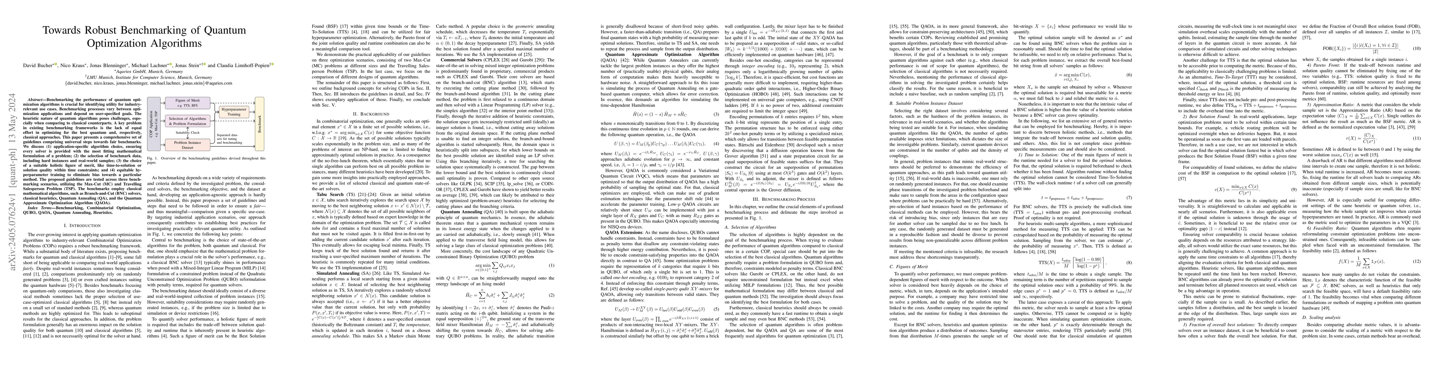 Thumbnail for Towards Robust Benchmarking of Quantum Optimization Algorithms