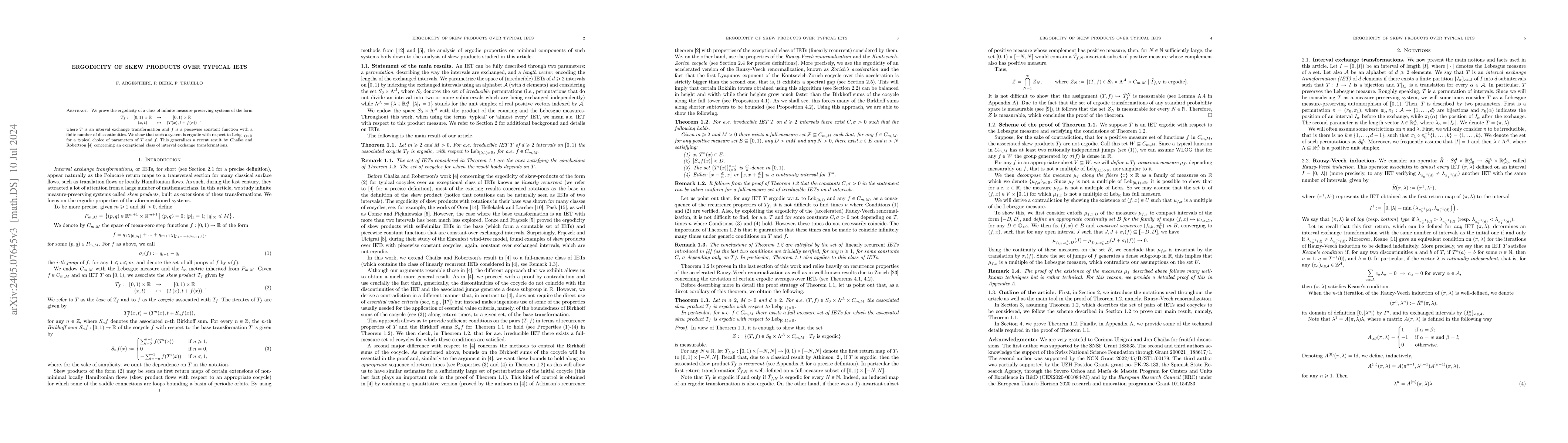 Thumbnail for Ergodicity of skew-products over typical IETs