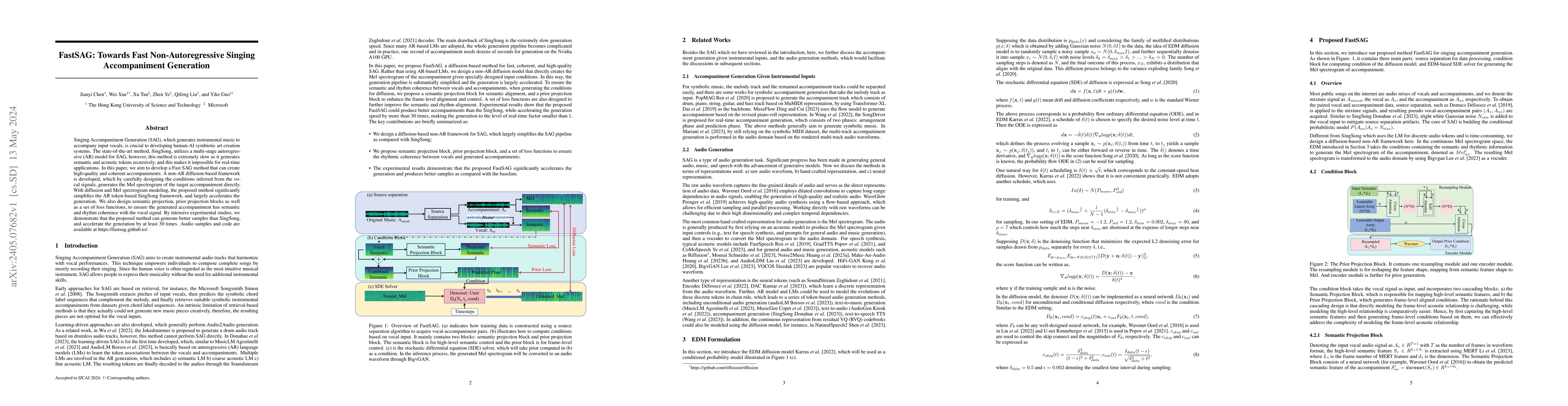 Thumbnail for FastSAG: Towards Fast Non-Autoregressive Singing Accompaniment
  Generation